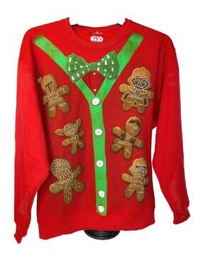 Star Wars Gingerbread Ugly Christmas Sweater Sweatshirt Adult Large Vader Chewie